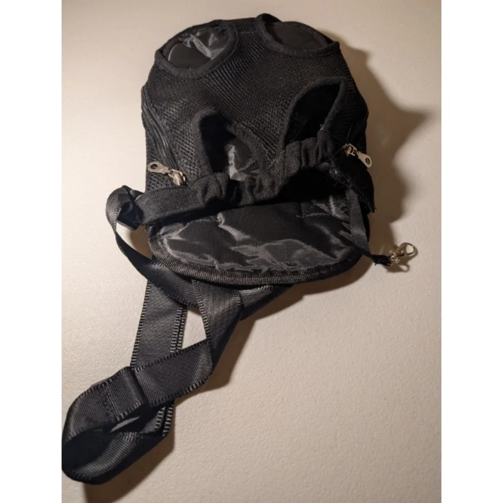Black Pet Carrier Backpack – Front-Facing Adjustable Dog & Cat Sling, Breathable